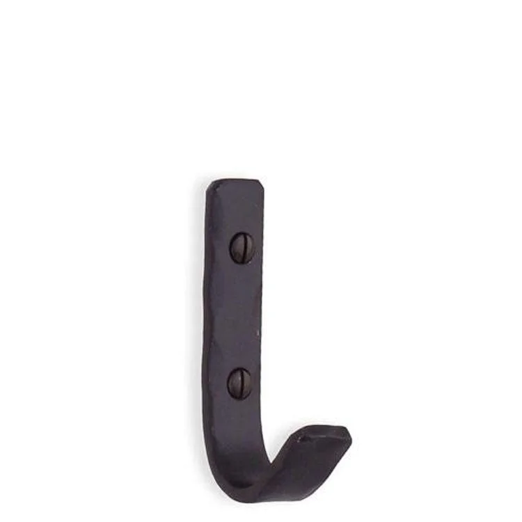 Coat Hook Single Wrought Iron 2-3/4 Inch 1-5/8 Inch Wall Mount Metal