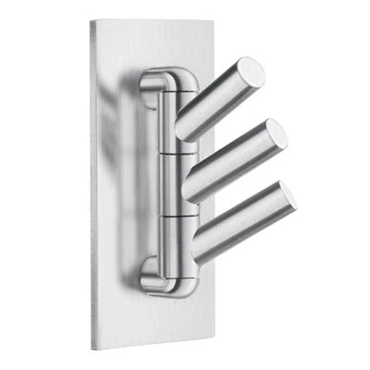 Hook Triple Swivel Brushed Stainless Steel 1-3/4 x 1-3/4 x 3-1/2 Inch 1-3/4 Inch Wall Mount