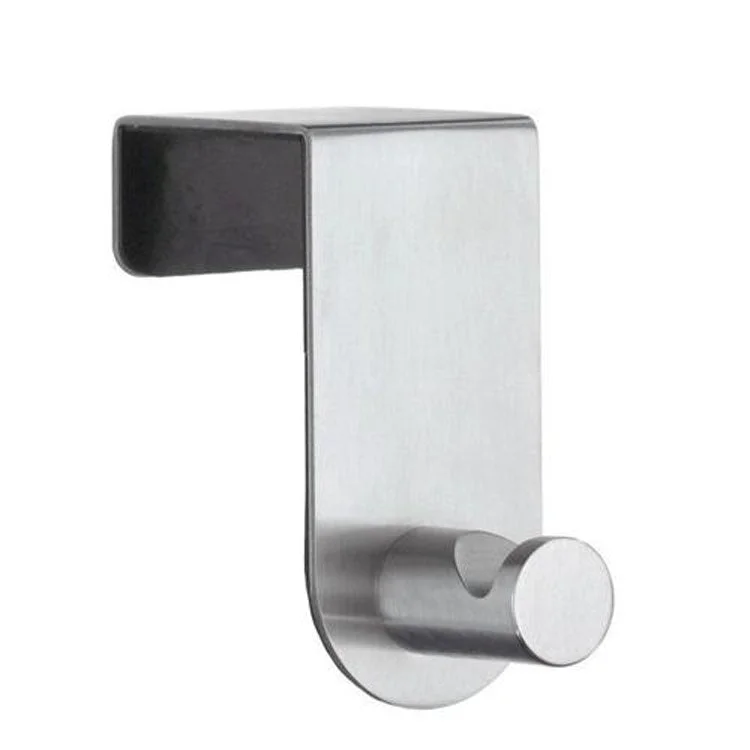 Door Hook Single Brushed Stainless Steel 3-1/2 Inch 1-5/8 Inch Wall Mount