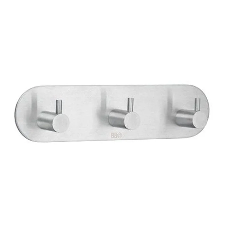 Hook Design Triple Brushed Stainless Steel 1-1/4 x 7-3/4 x 2 Inch 1-1/4 Inch Wall Mount