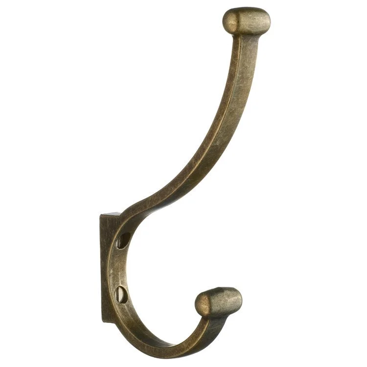 Hook Single Brass 3 x 1 x 6 Inch 1-3/4 Inch Wall Mount Brass