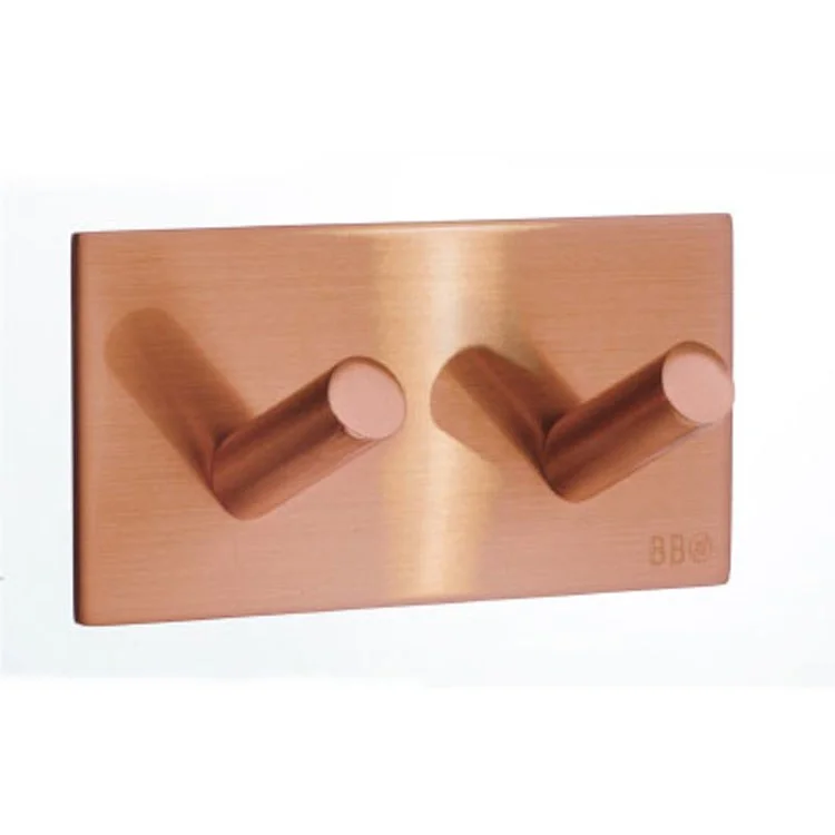 Hook Double Brushed Copper 3-1/2 x 1-1/4 x 1-3/4 Inch 1-1/4 Inch Wall Mount Stainless Steel