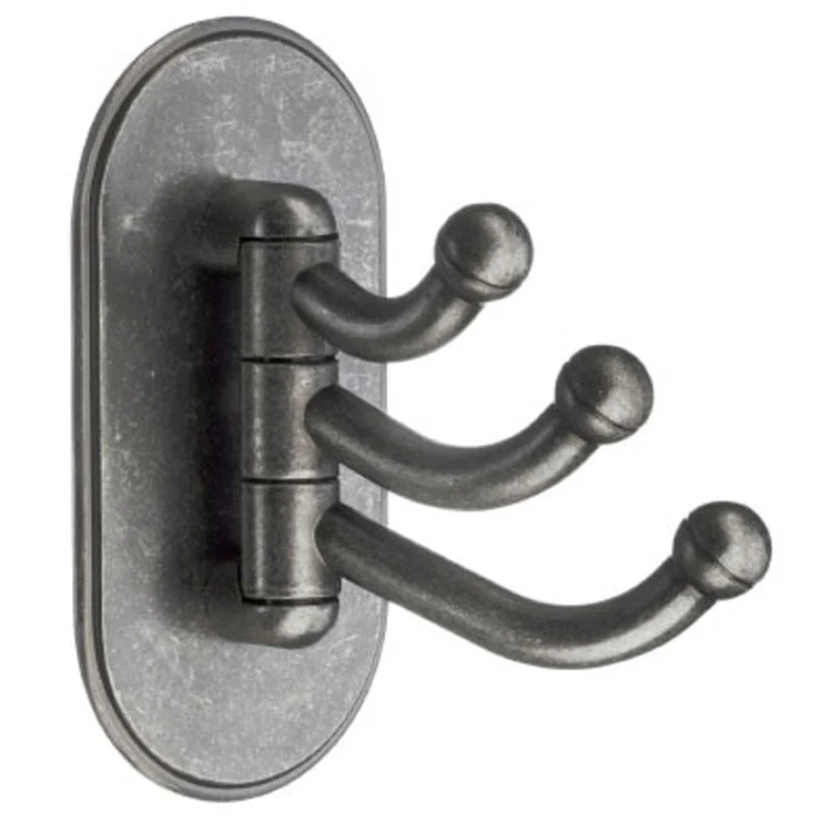 Hook Triple Pewter 3-1/2 x 2 Inch 2 Inch Wall Mount Metal