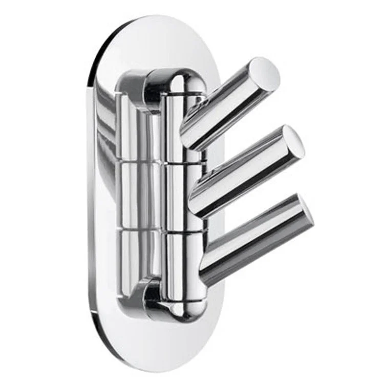 Hook Triple Chrome 3-1/2 x 1-3/4 x 3-1/2 Inch 1-3/4 Inch Wall Mount Stainless Steel