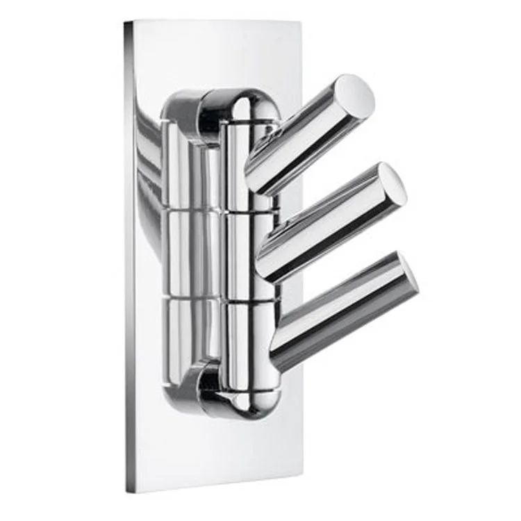 Hook Triple Chrome 1-3/4 x 1-3/4 x 3-1/2 Inch 1-3/4 Inch Wall Mount Stainless Steel