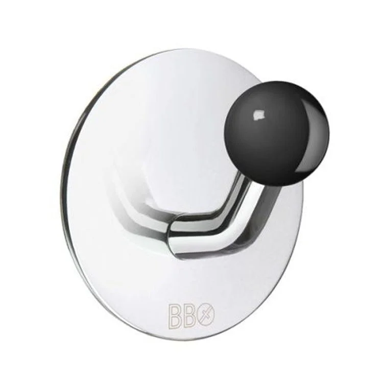 Hook Design Single with Black Knob Black 1-8/9 x 1-8/9 x 1-1/2 Inch 1-1/2 Inch Wall Mount Stainless Steel