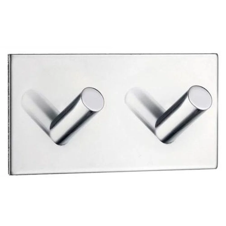 Hook Double Polished Stainless Steel 3-1/2 x 1-1/4 x 1-3/4 Inch 1-1/4 Inch Wall Mount