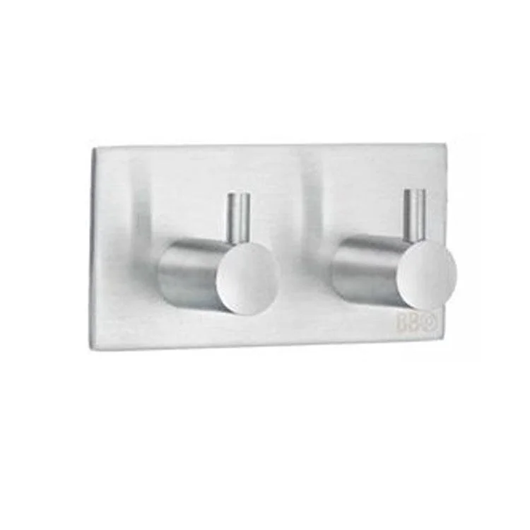 Hook Double Square Polished Stainless Steel 3-1/2 x 1-1/4 x 1-3/4 Inch 1-1/4 Inch Wall Mount