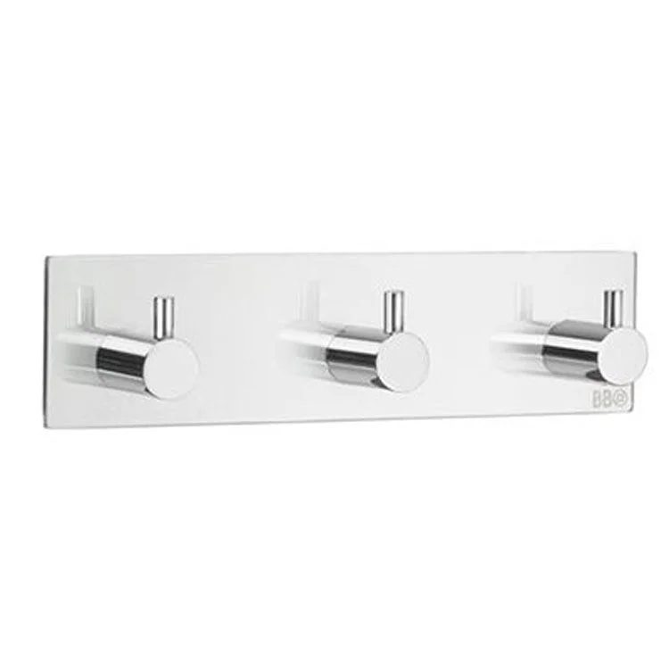 Coat Rack 3 Hook 1-1/4 x 7 x 1-3/4 Inch Polished Stainless Steel