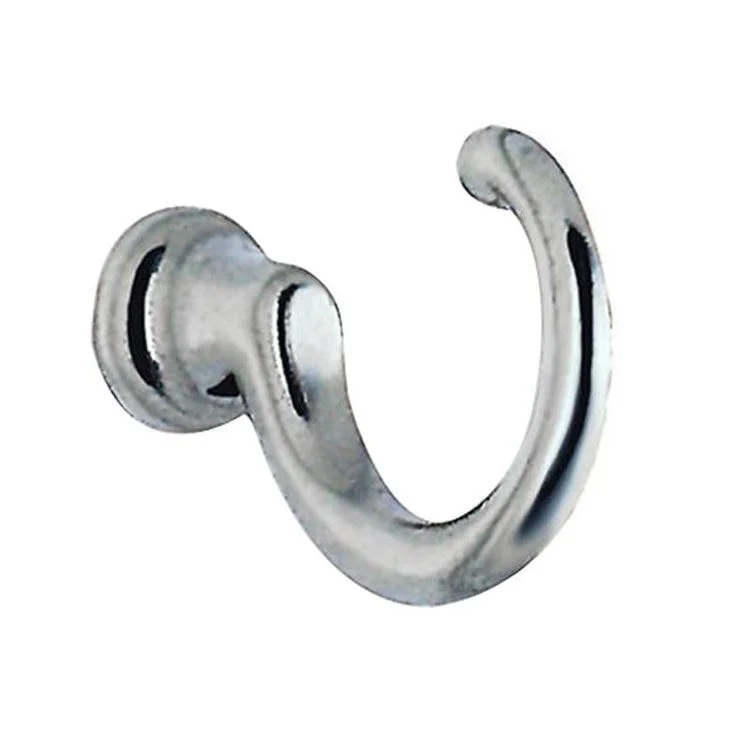 Hook Single Loop Polished Chrome 1-3/8 Inch 1-1/4 Inch Wall Mount Zinc