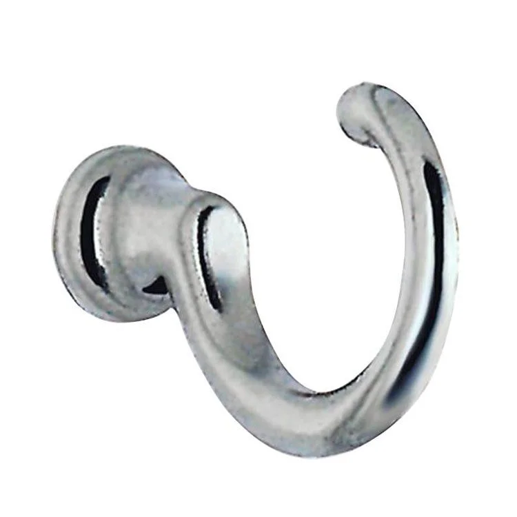 Hook Single Loop Polished Chrome 1-5/8 Inch 1-1/4 Inch Wall Mount Zinc