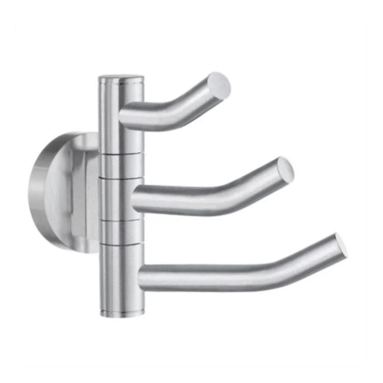 Hook Home Triple Polished Chrome 3-1/2 x 3-1/7 x 1-4/7 Inch 4-1/2 Inch Wall Mount Brass