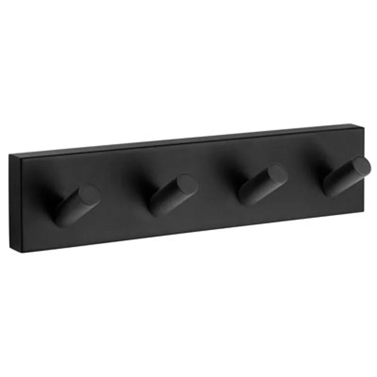 Towel Hook House Quadruple Black 7-4/5 x 1-1/2 x 1-4/7 Inch 1-5/8 Inch Wall Mount Brass