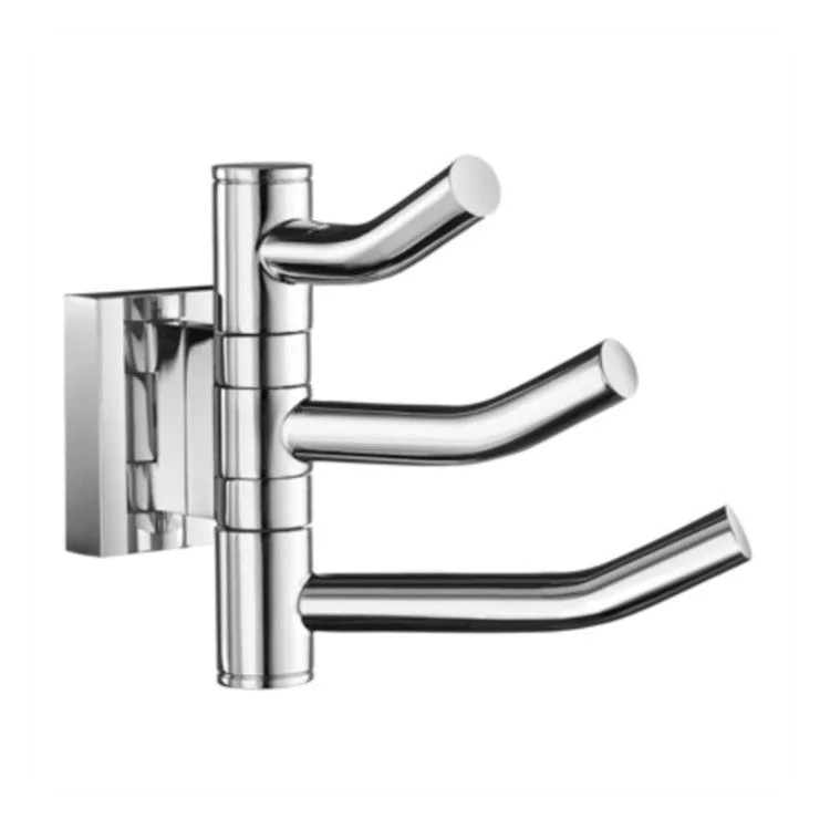 Hook House Swing Arm Triple Polished Chrome 3-1/2 x 3-1/6 x 1-4/7 Inch 4-1/2 Inch Wall Mount Brass